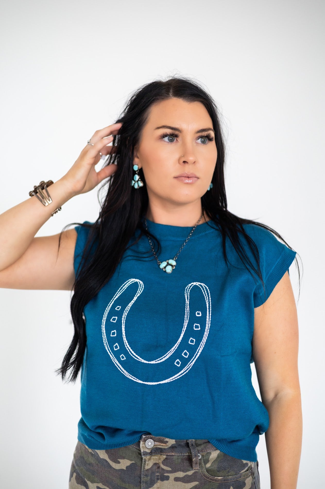 Turquoise Cluster Dangle Earrings