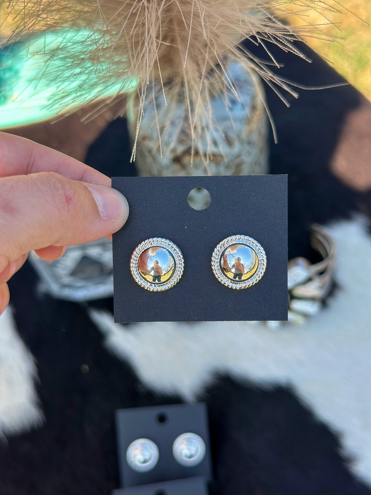 Polished Silver Ball Earrings