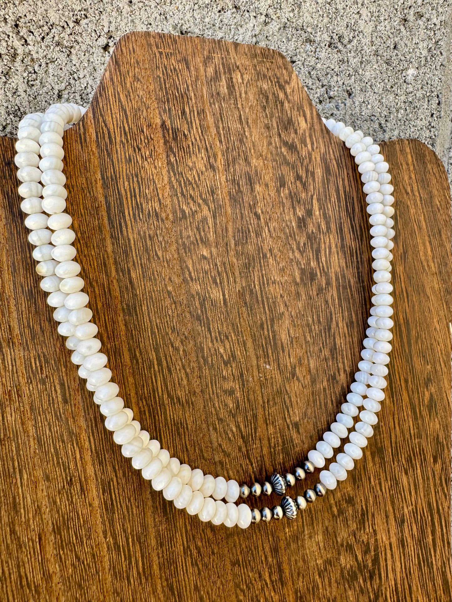 Mother Of Pearl Choker & Pearl Necklace