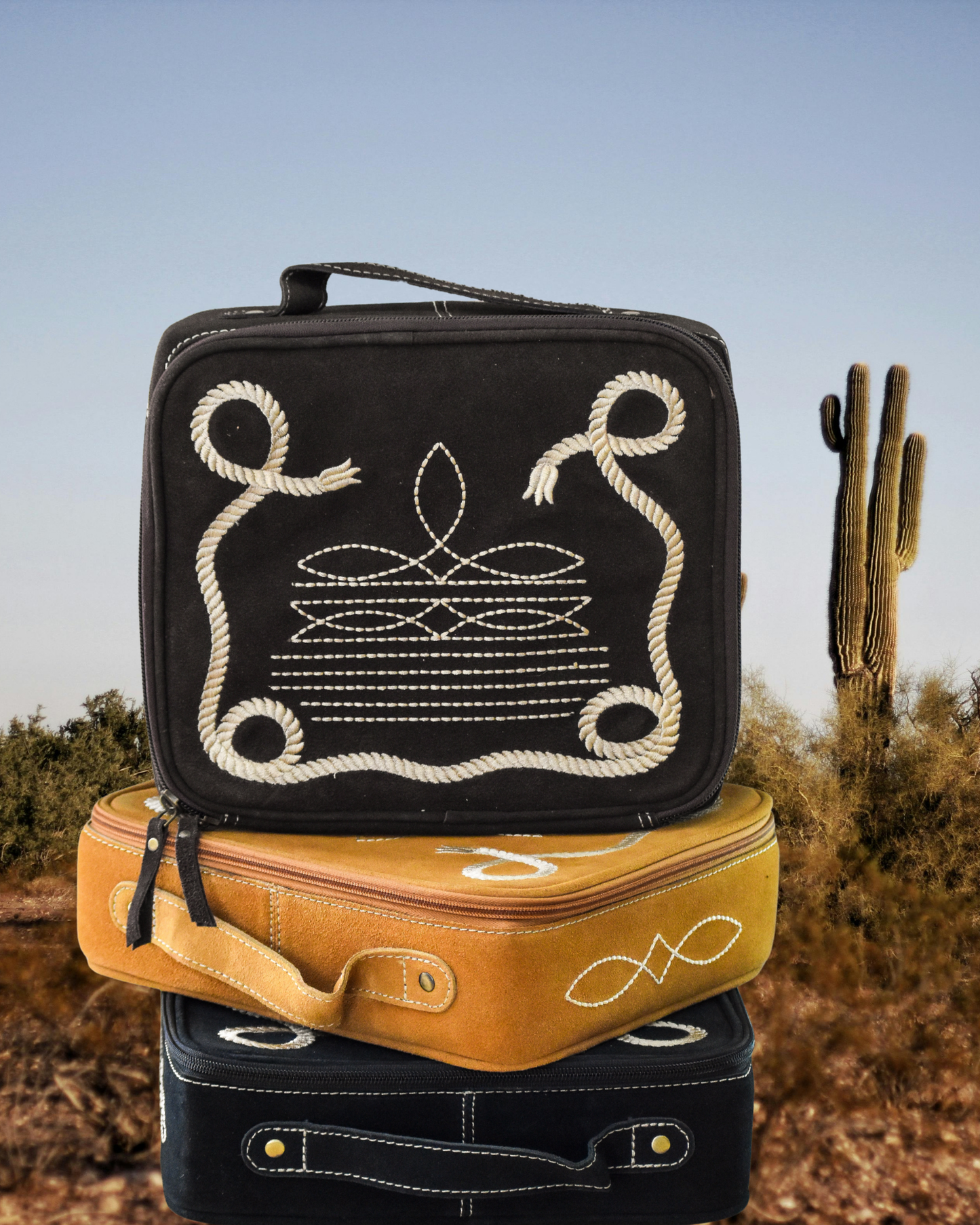 Brown Boot Stich Jewelry Case
