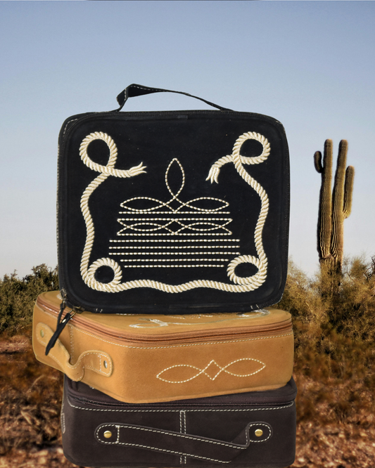 Black Boot Stich Jewelry Case