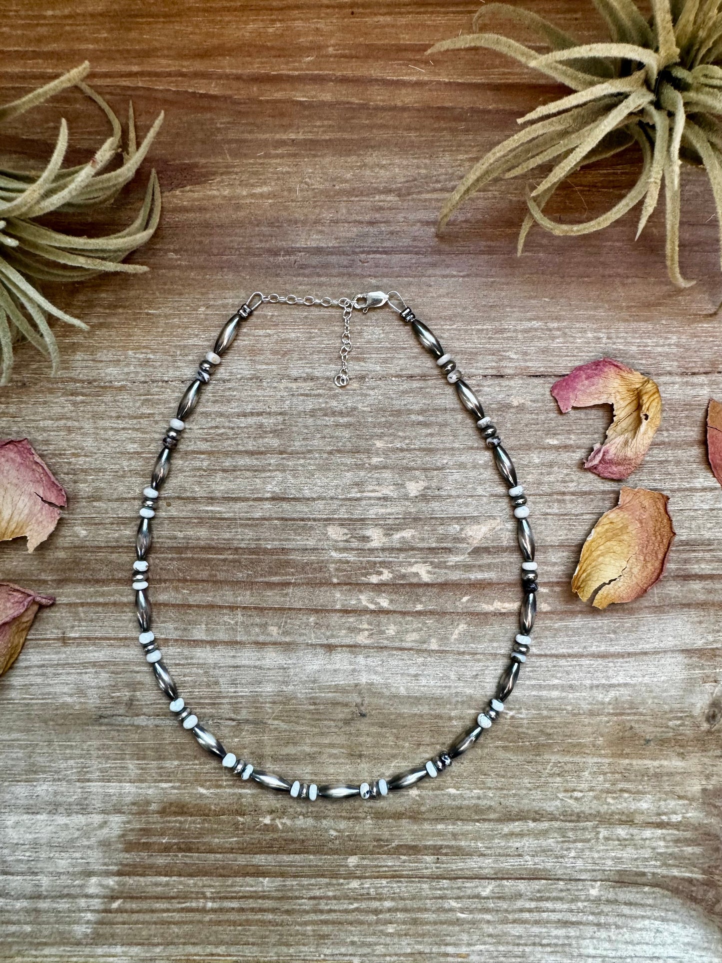 White Buffalo Torpedo choker Sterling Silver Pearls