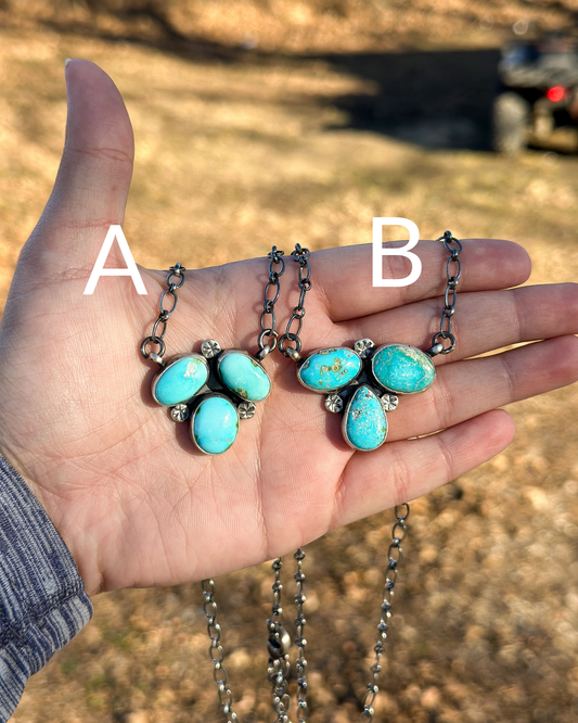 Turquoise Cluster Necklaces