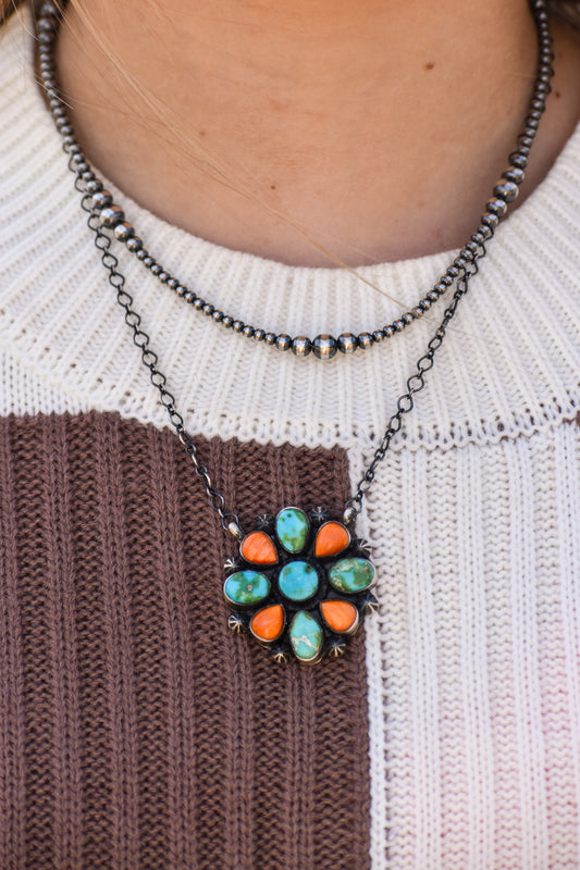 Sonoran Gold & Orange Spiny Cluster Necklace