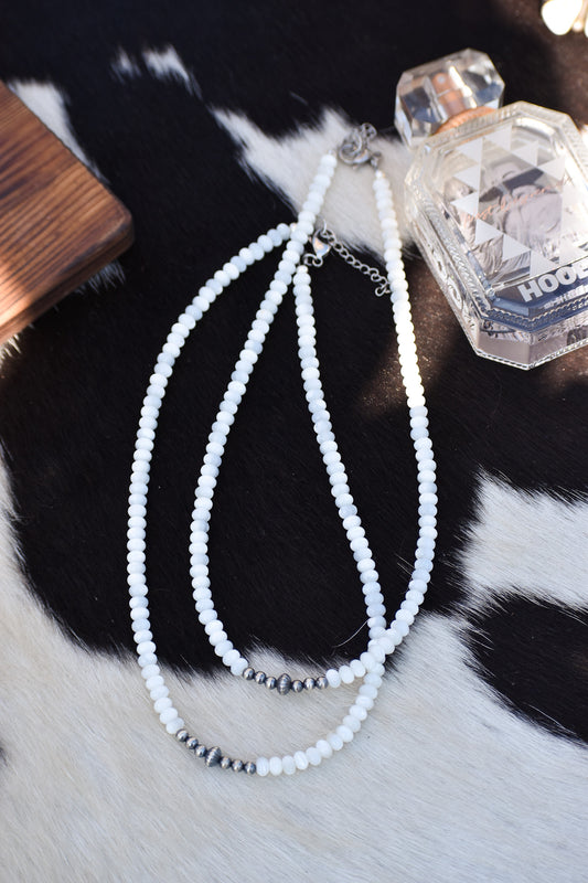 Mother Of Pearl Choker & Pearl Necklace