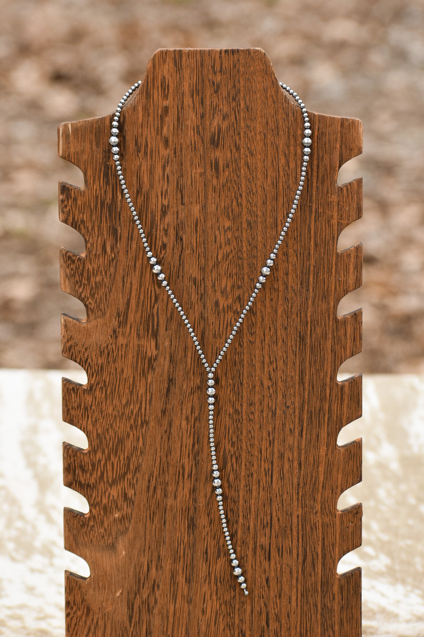 Sterling Silver Graduated Pearl Lariat