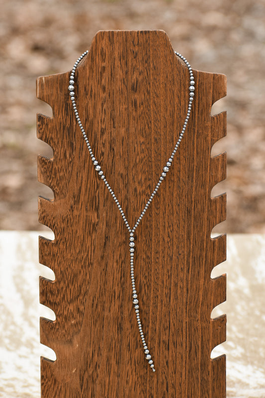 Sterling Silver Graduated Pearl Lariat