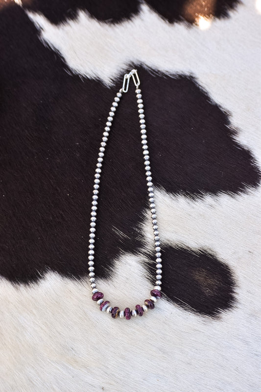 Purple Spiny & Pearl Necklace