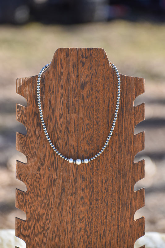 Freshwater & Sterling Silver Pearl Necklace