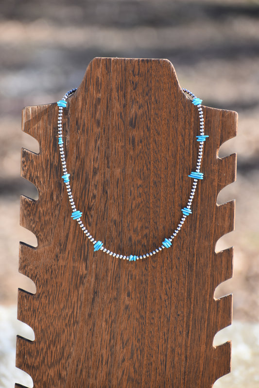 Turquoise Stone Pearl Necklace
