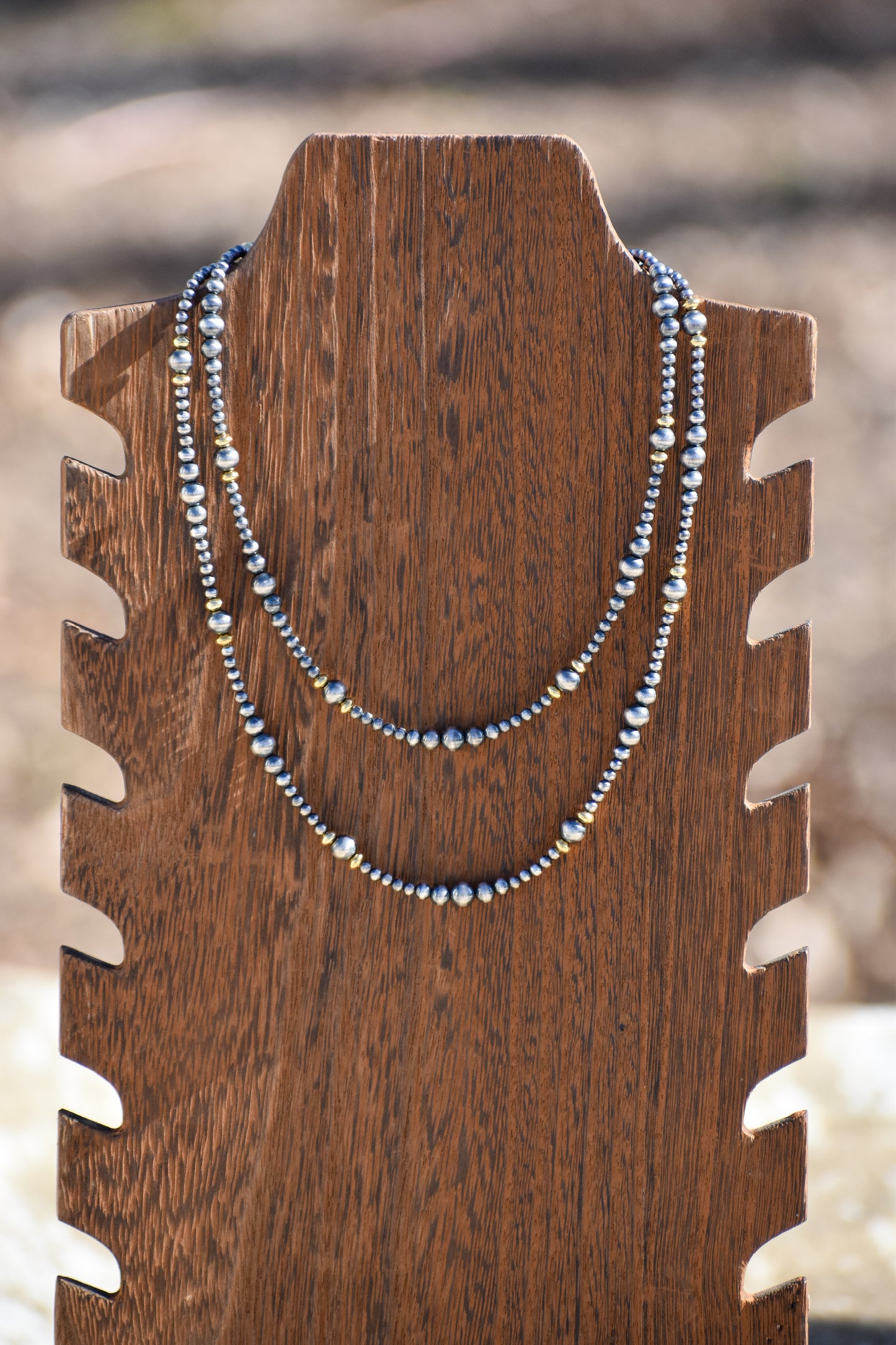 Graduated Mixed Metal Necklace