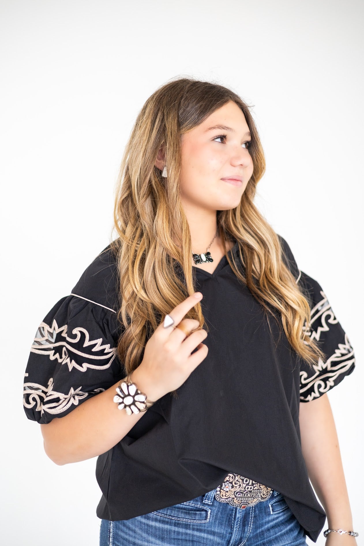 White Buffalo Triangle Studs