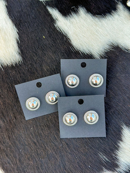 Polished Silver Ball Earrings