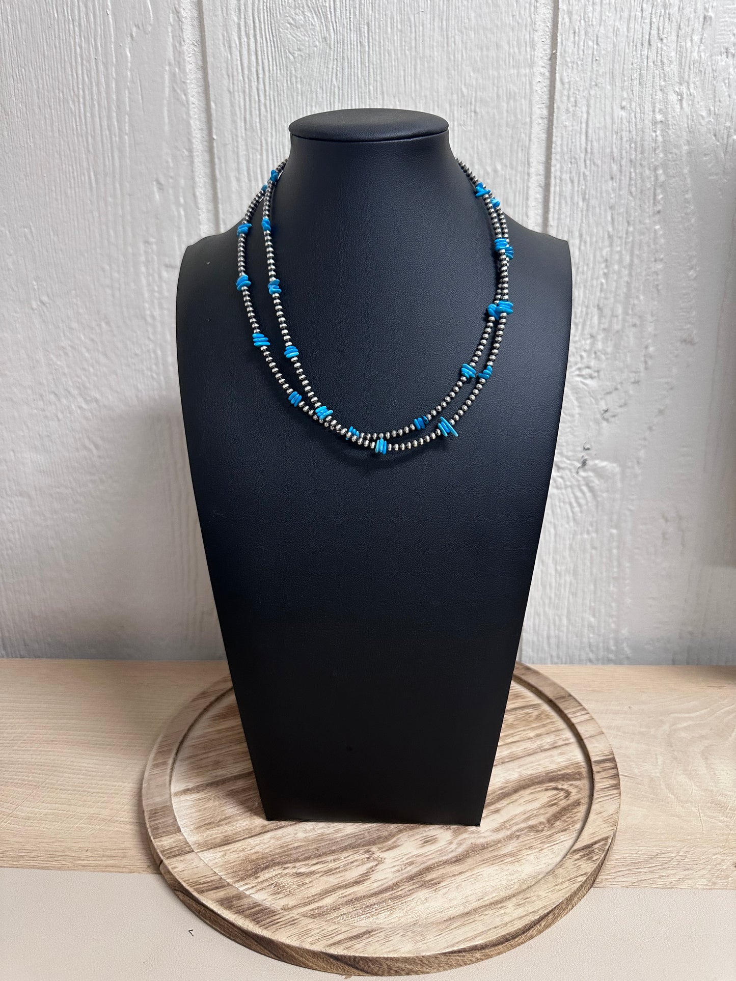 Turquoise & Sterling Pearl Necklace