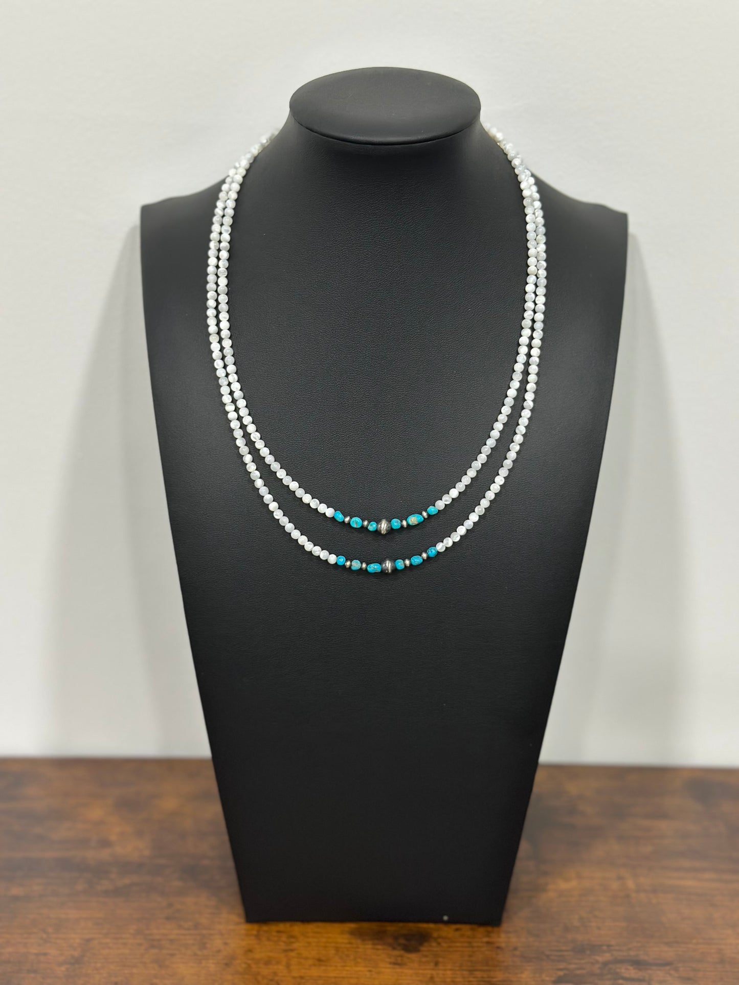 Mother of Pearl + Turquoise + Pearl Necklace