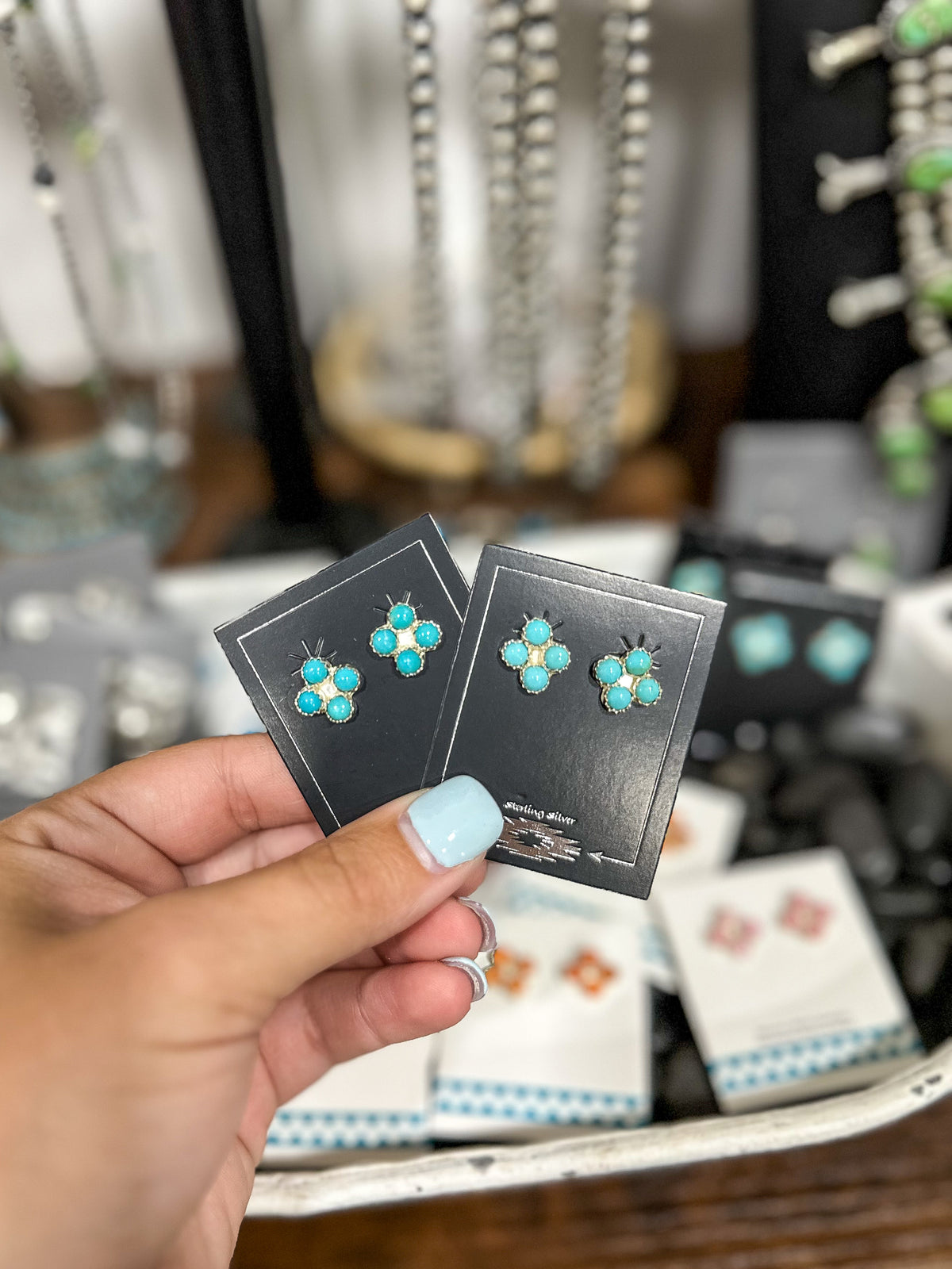 Turquoise Cluster Studs