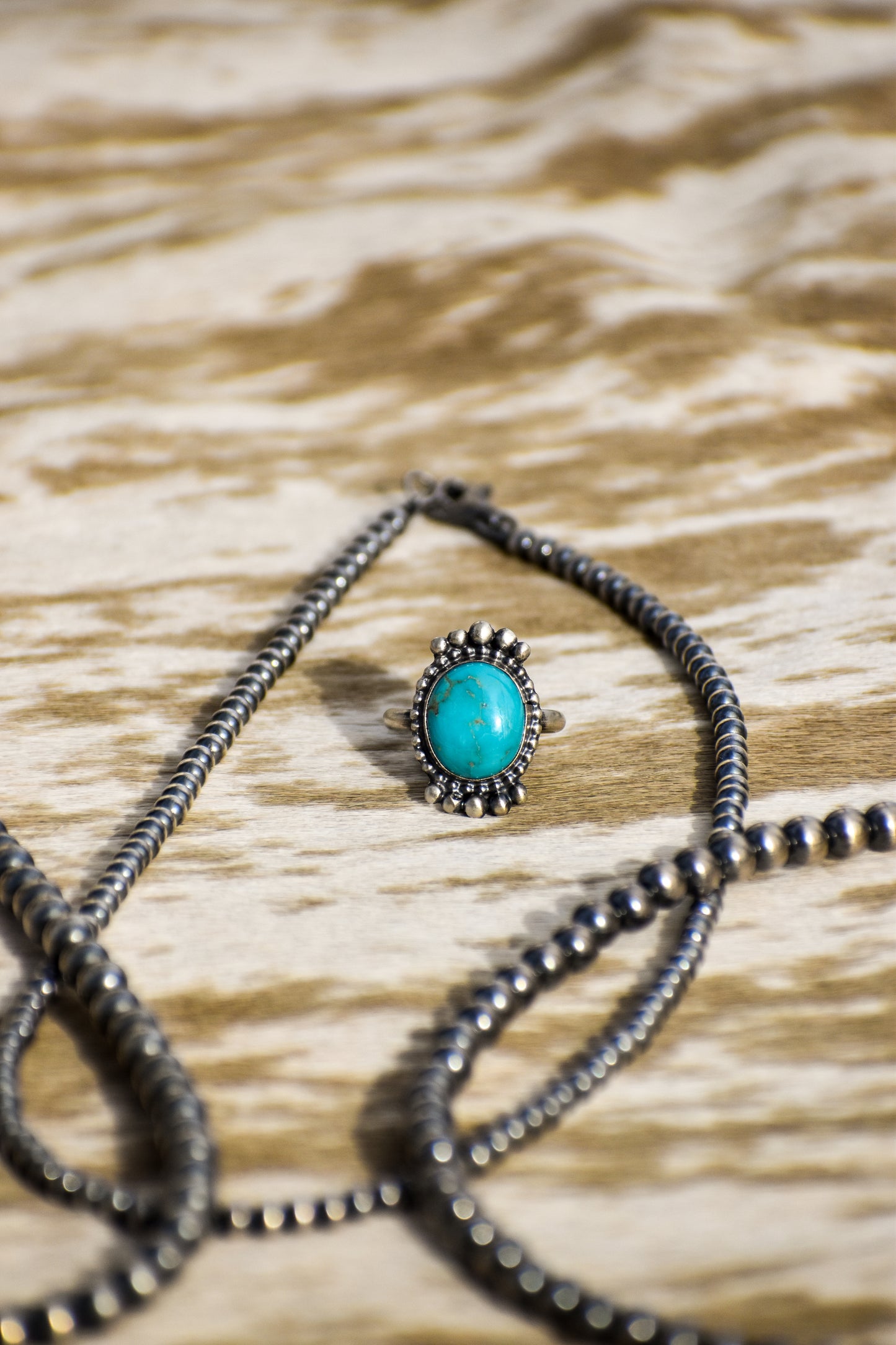 Turquoise Beaded Detail Ring