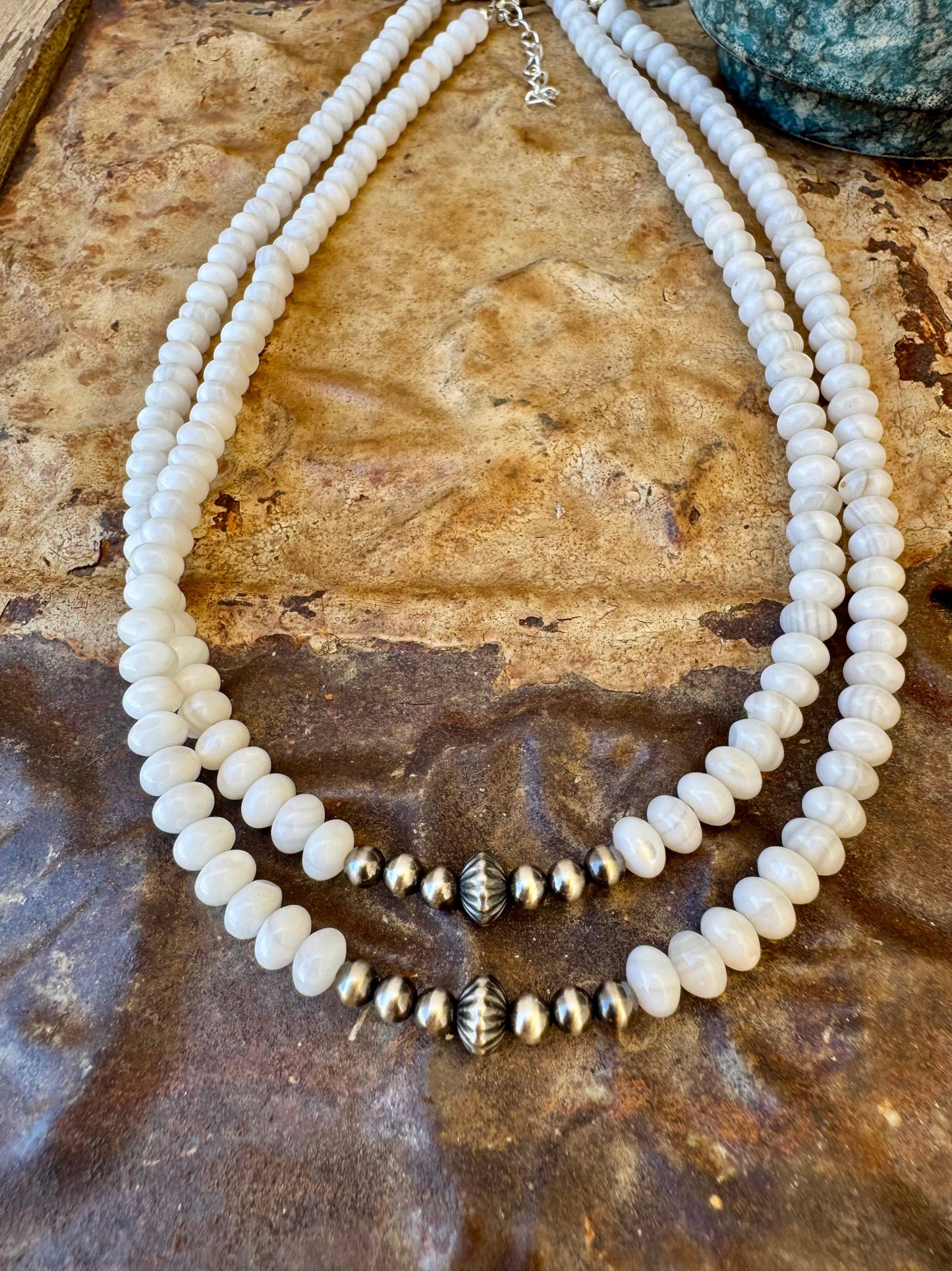 Mother Of Pearl Choker & Pearl Necklace