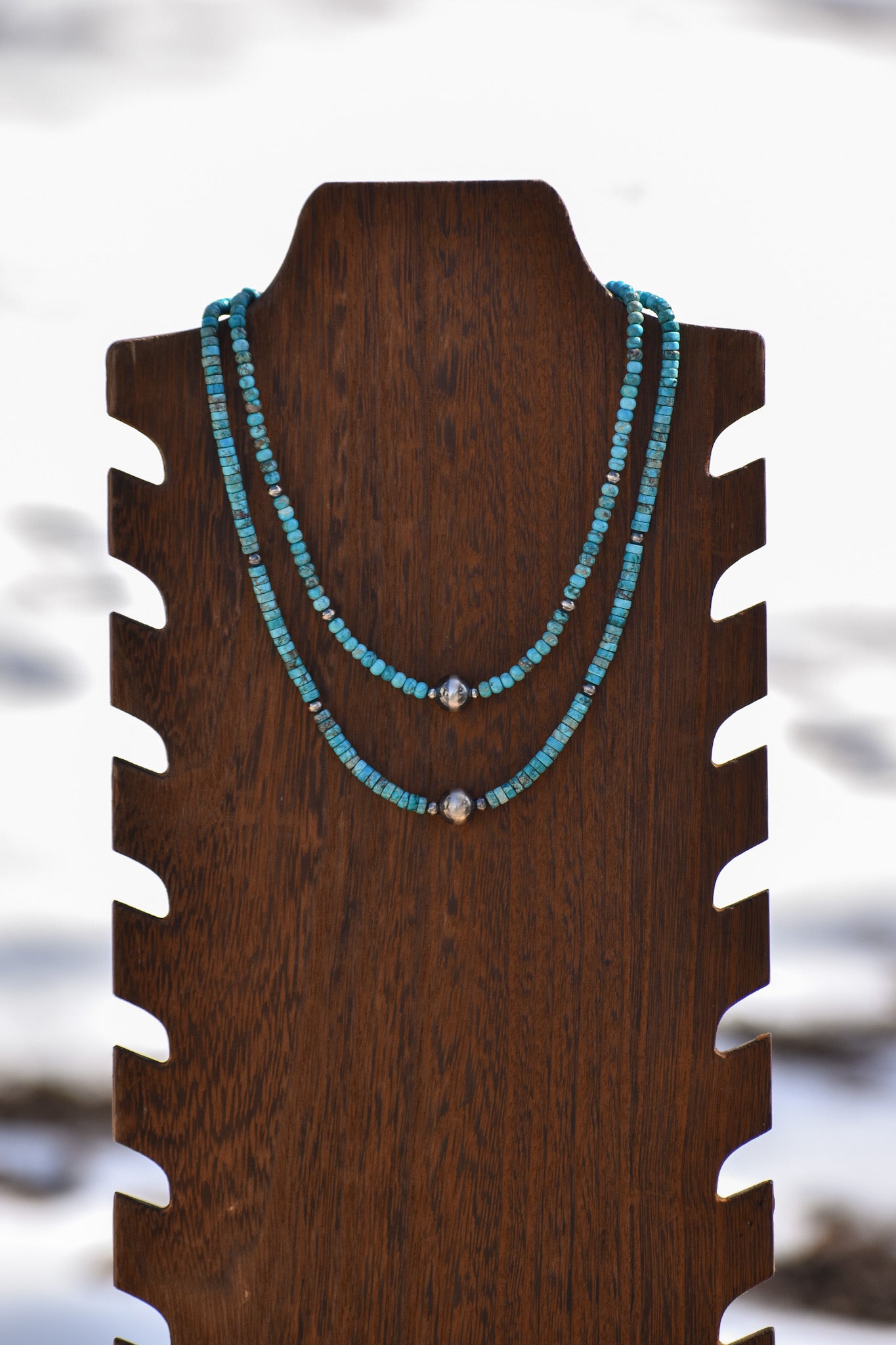 Turquoise Beaded Pearl Necklace